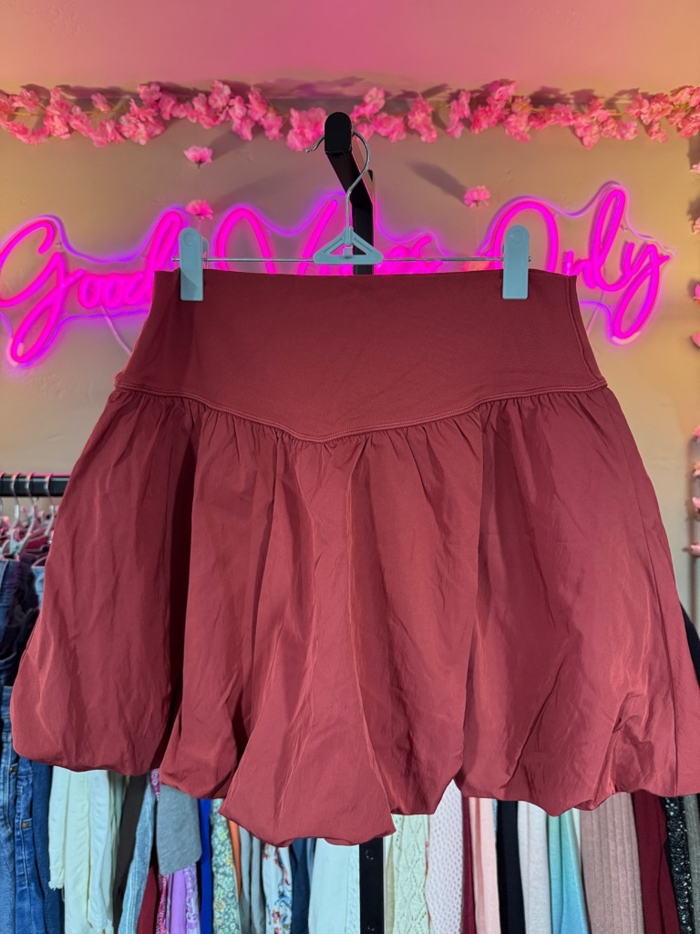 Offline by Aerie High-Waist Bubble Skirt in Dusty Rose